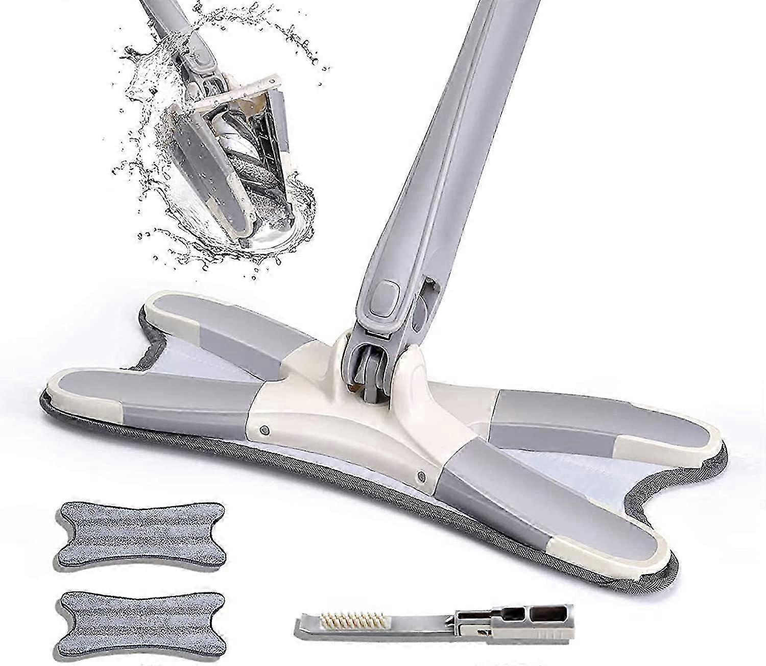 Mopper med vrider integrert i kosten Håndfri spinnmopp for vask