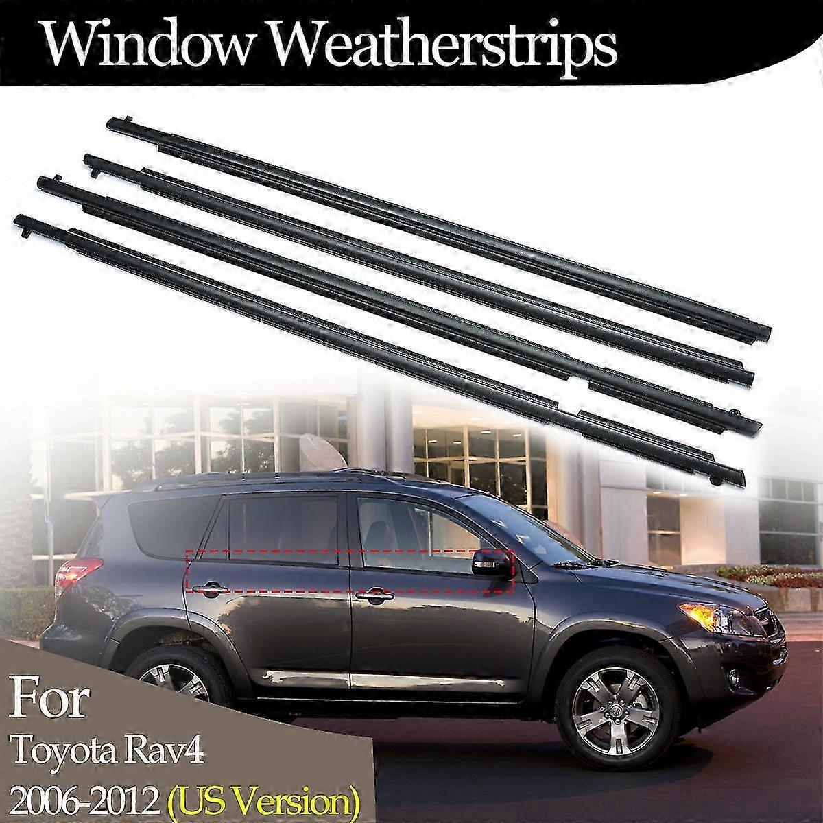 4pcs λαστιχένια λωρίδα Weatherstrip παραθύρων αυτοκινήτων για τη Toyota Rav4 ΗΠΑ 2006-2012 αδιάβροχα εξαρτήματα αυτοκινήτων λουρίδων σφράγισης λουρίδων πίεσης
