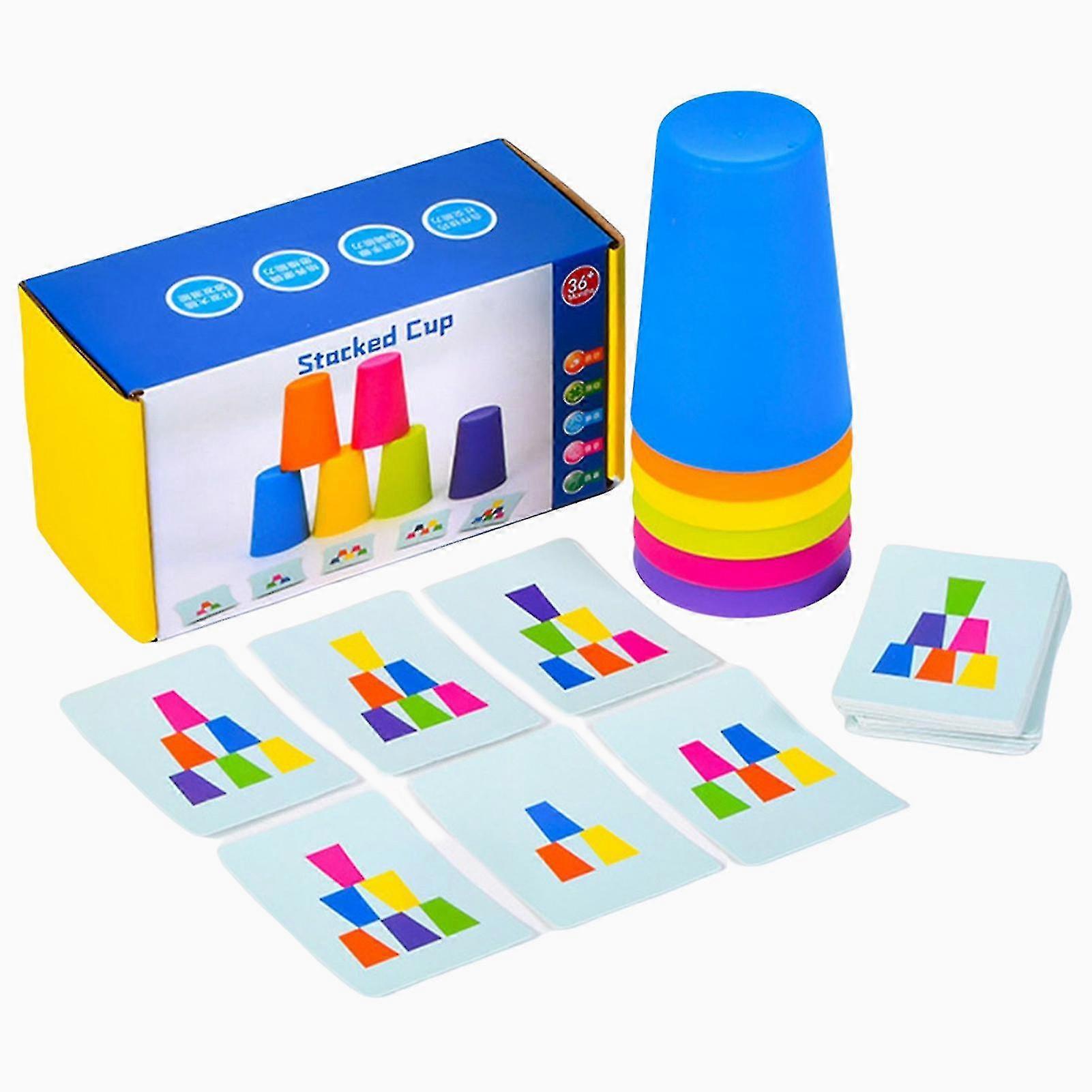 Stack Cup Game avec carte couleur cognition logic formation adaptée au centre d’éducation précoce
