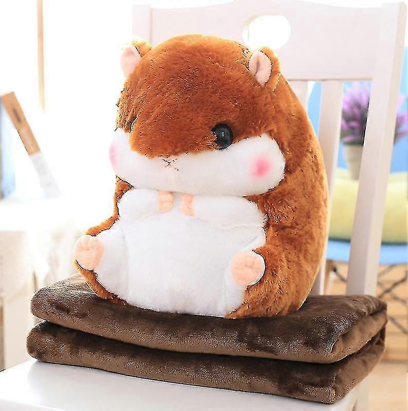 Cute Plush Hamster Stuffed Animal Toys With Blanket