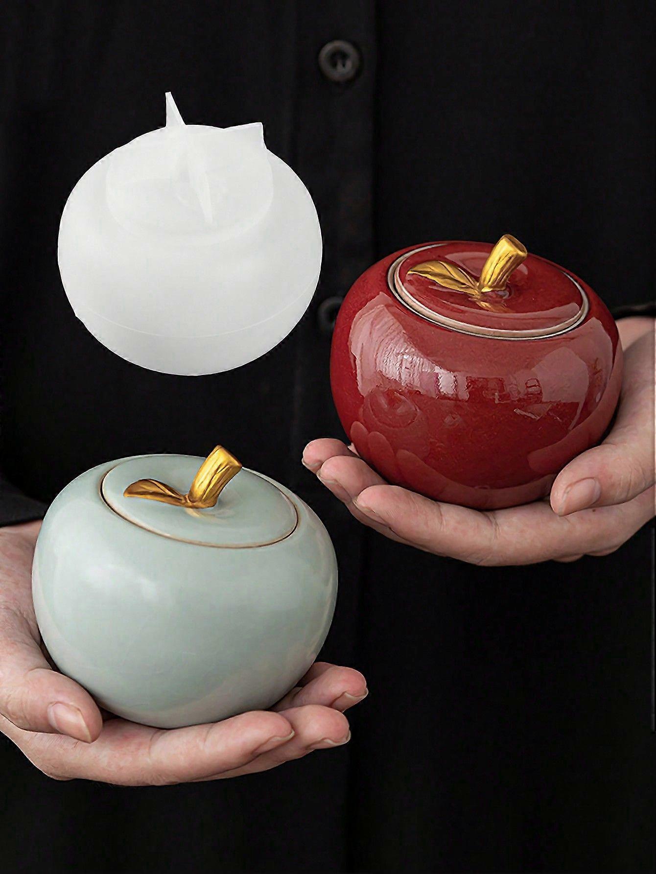 שרף טפטוף קריסטל DIY קופסת אחסון תפוחים עובש סיליקון עם מכסה מגש פירות צנצנת אחסון גביע נר קישוט הבית קישוטים כלי חרס גבס סוקול