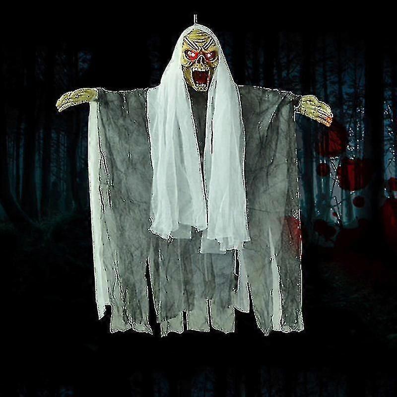 Hanging Ghost Halloween Decorations Novelty Electric Scary Skeleton Ghost W