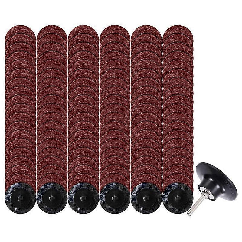150Pieces Roll Lock Disc 2 Inch Sanding Discs Set 36 Grit Round Die Grinder Disc for Prep Strip Grind Polish