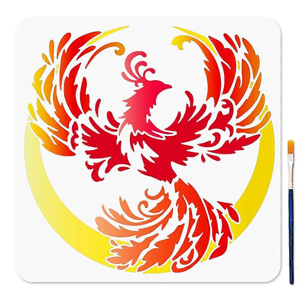 1pc PET Hollow Out Drawing Painting Stencils for DIY Scrapbook Photo Album Phenix 300x300mm