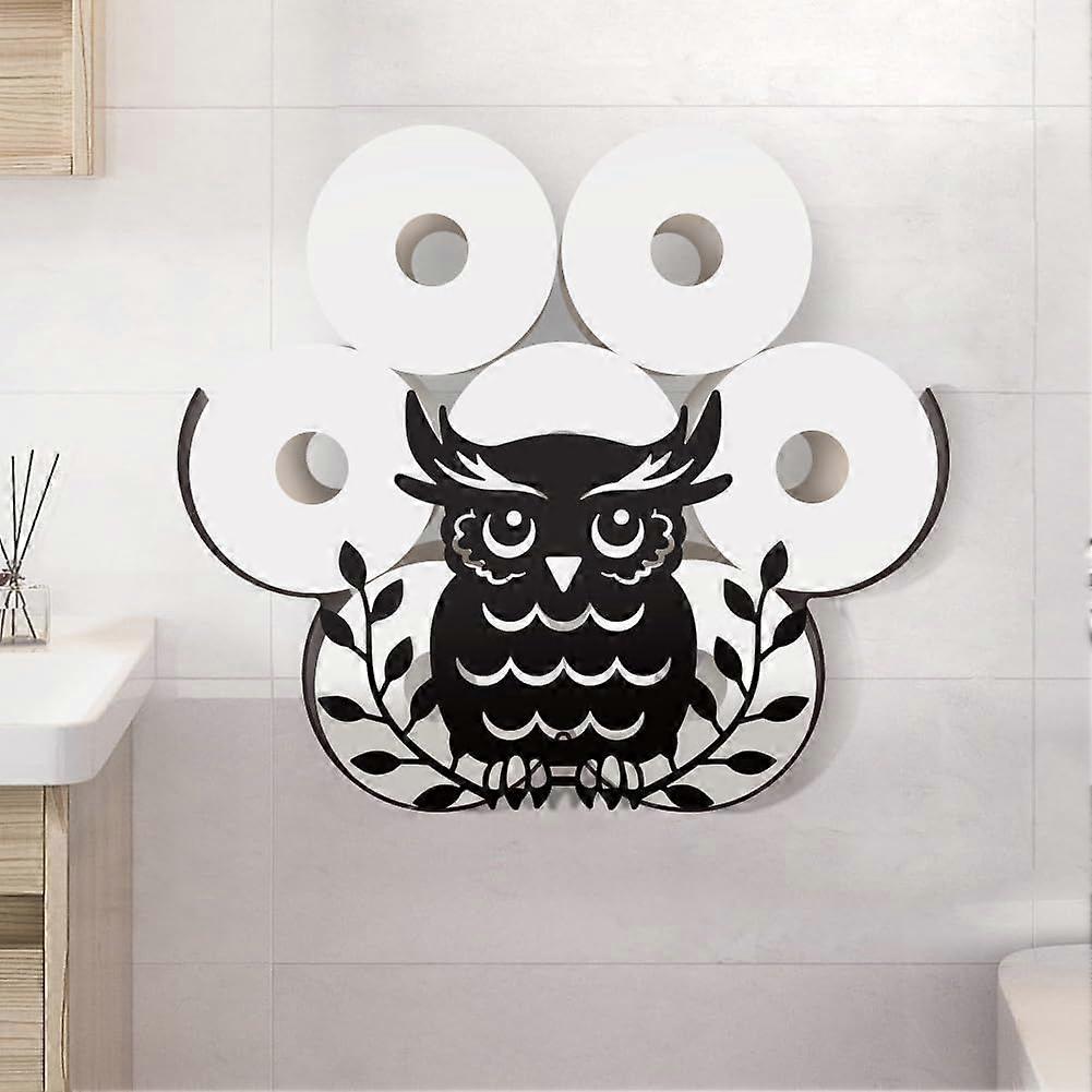 Owl Toilet Paper Holder Stand Metal Owl Bird Toilet Paper Storage for Extra 8 Rolls Bathroom Bird Theme Toilet Paper Organizer Freestanding Toilet Pap