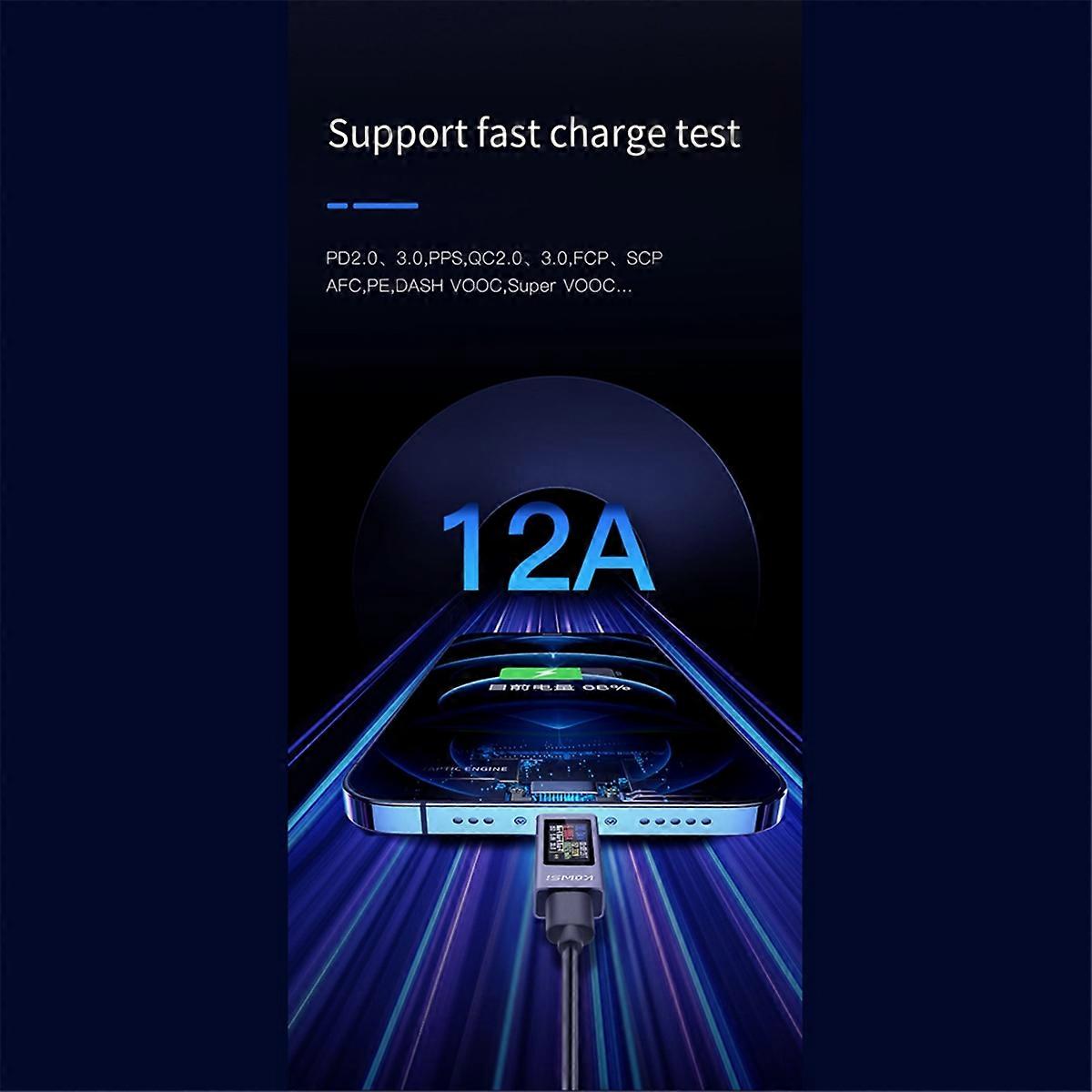 Power Meter Multi-Function Digital Display Ammeter Power Meter Type-C Charging Tester