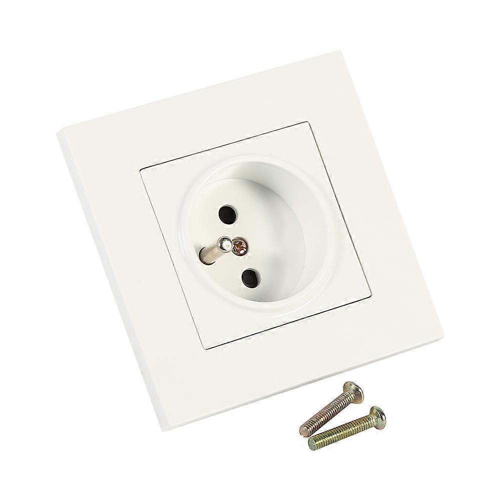 French standard wall power socket white PC panel AC 110~250V 16A single circuit