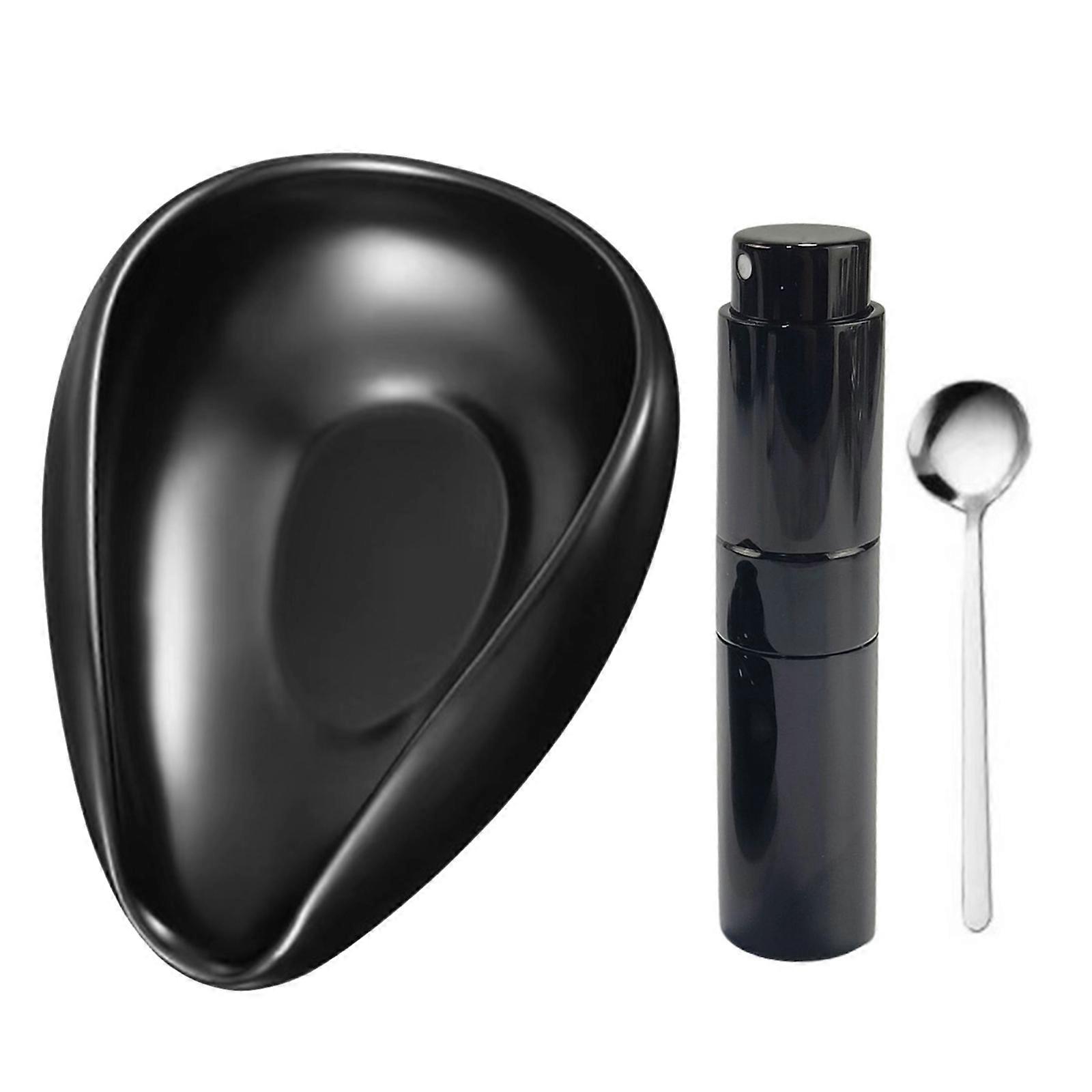 Durable Coffee Bean Serving Set Convenient Bean Presentation Spoons with Tray Sprayer for Specialty Coffee Shops Black