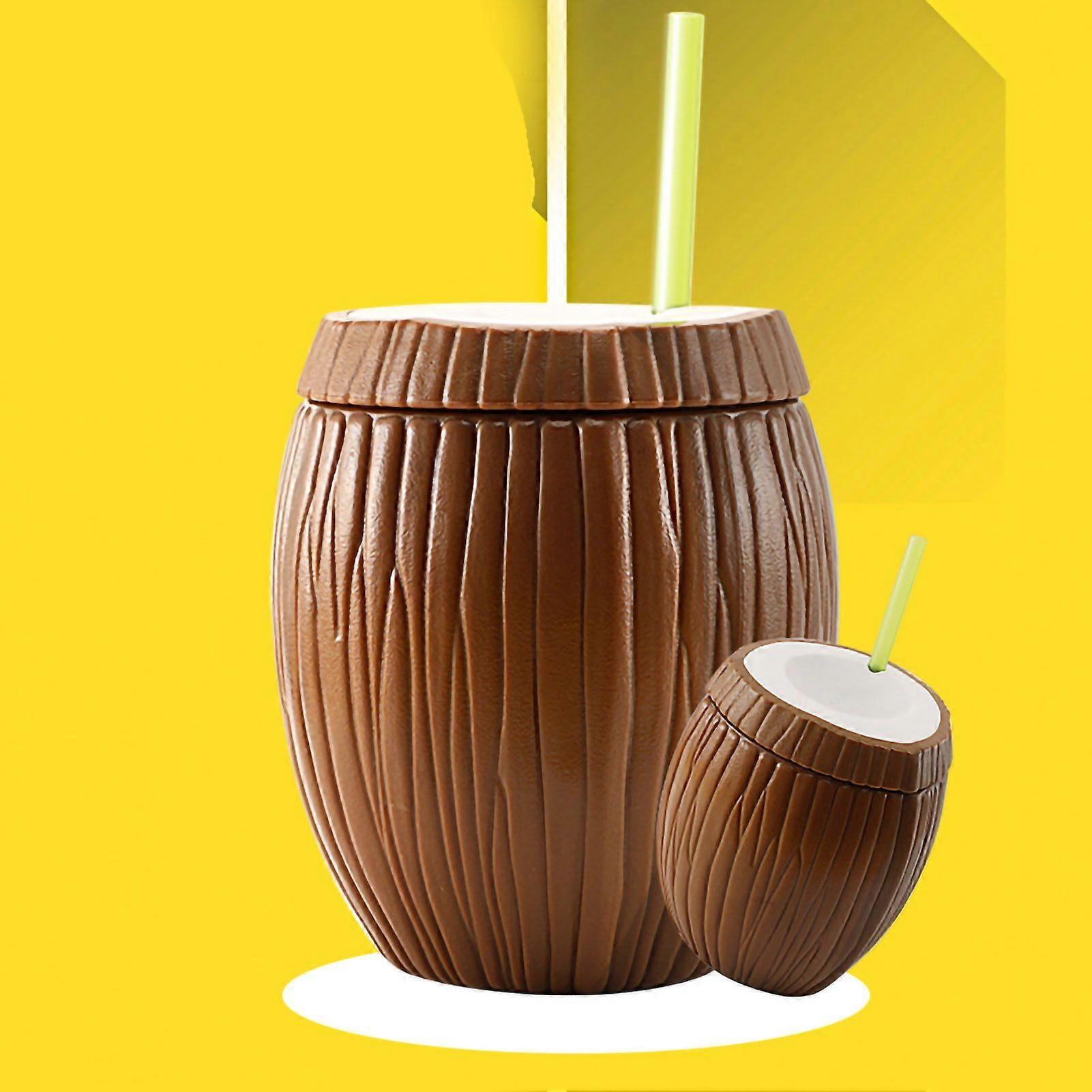 Fruit Shape Cup Double Layer Straw Cold Insulation Leakproof Plastic Cup for Summer Type2 300mL-500mL