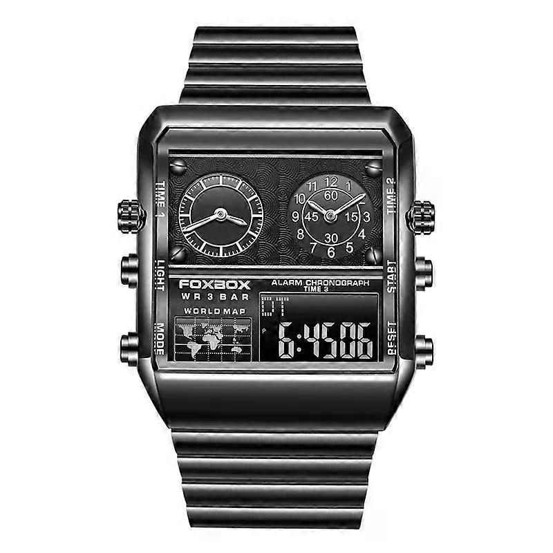 New Creative Square Watch Men Top Brand Luxury Digital Watch Fashion Dual Display Watches For Men Relogio Masculino+Box