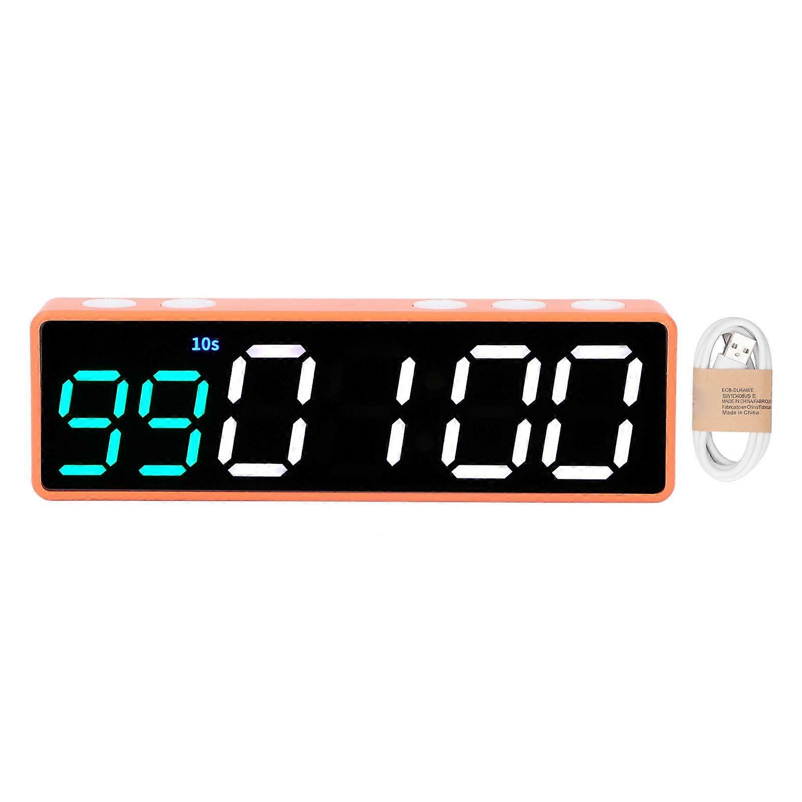 Fitness-Timer-Uhr Große LED-Digital-Anti-Vertigo-Display-Trainingsintervall-Timer für Home Garage School