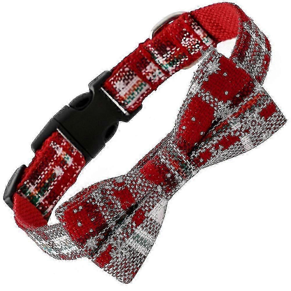 Dog Cat Collar Bowtie Buffalo Snowflake Pet Collarred