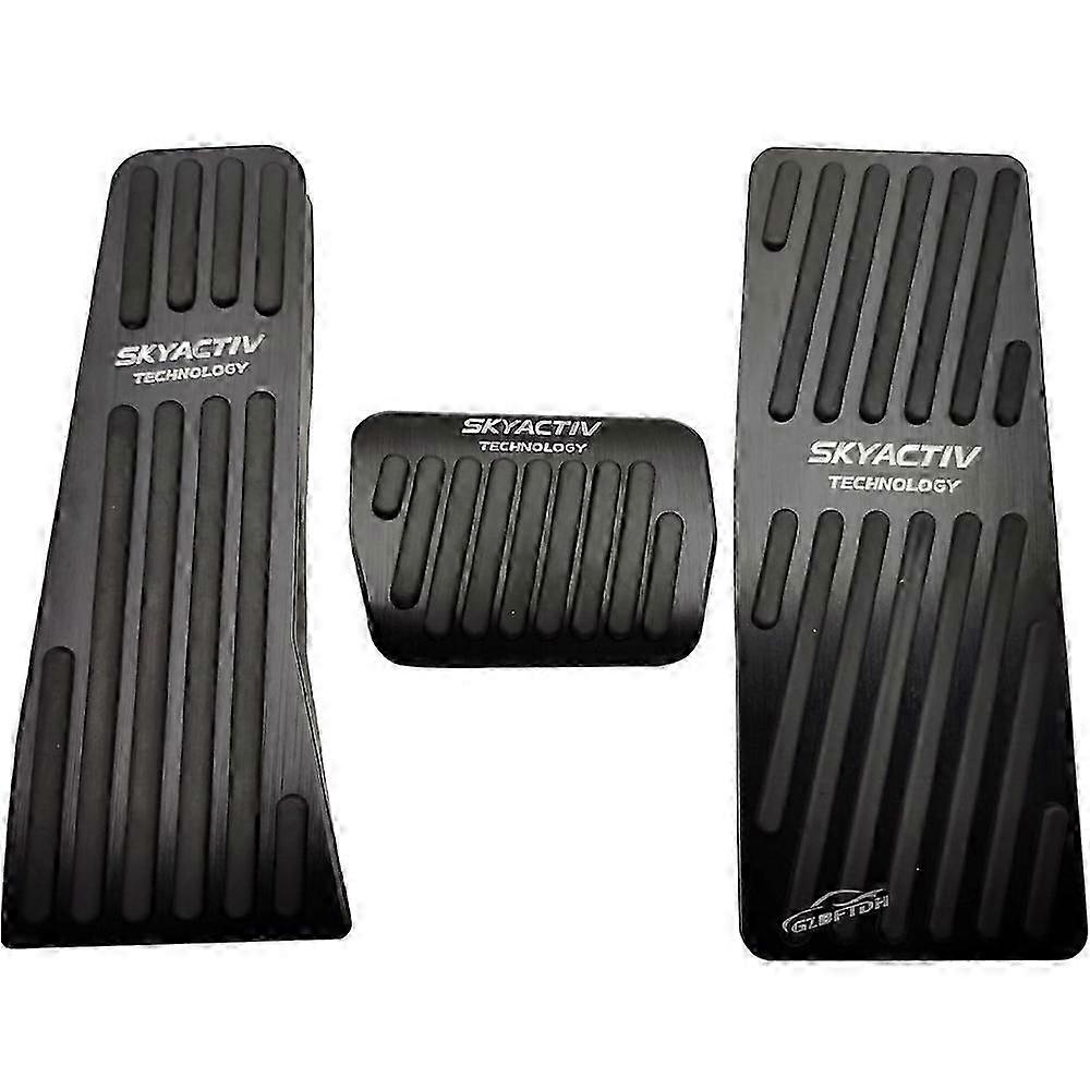 LEARNE Edelstahl Pedale Für Mazda CX60 2022 - Rutschfeste Pedalschutzabdeckung Schwarz