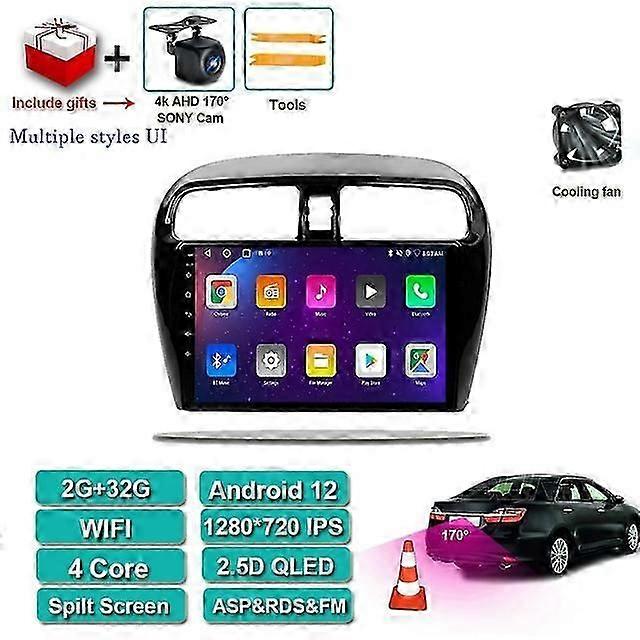 Android 12  for Mitsubishi mirage 6 attrage 2012 2013 2014 2015 2016 2018 Android 10.0 DSP Car Radio Navigation Android auto