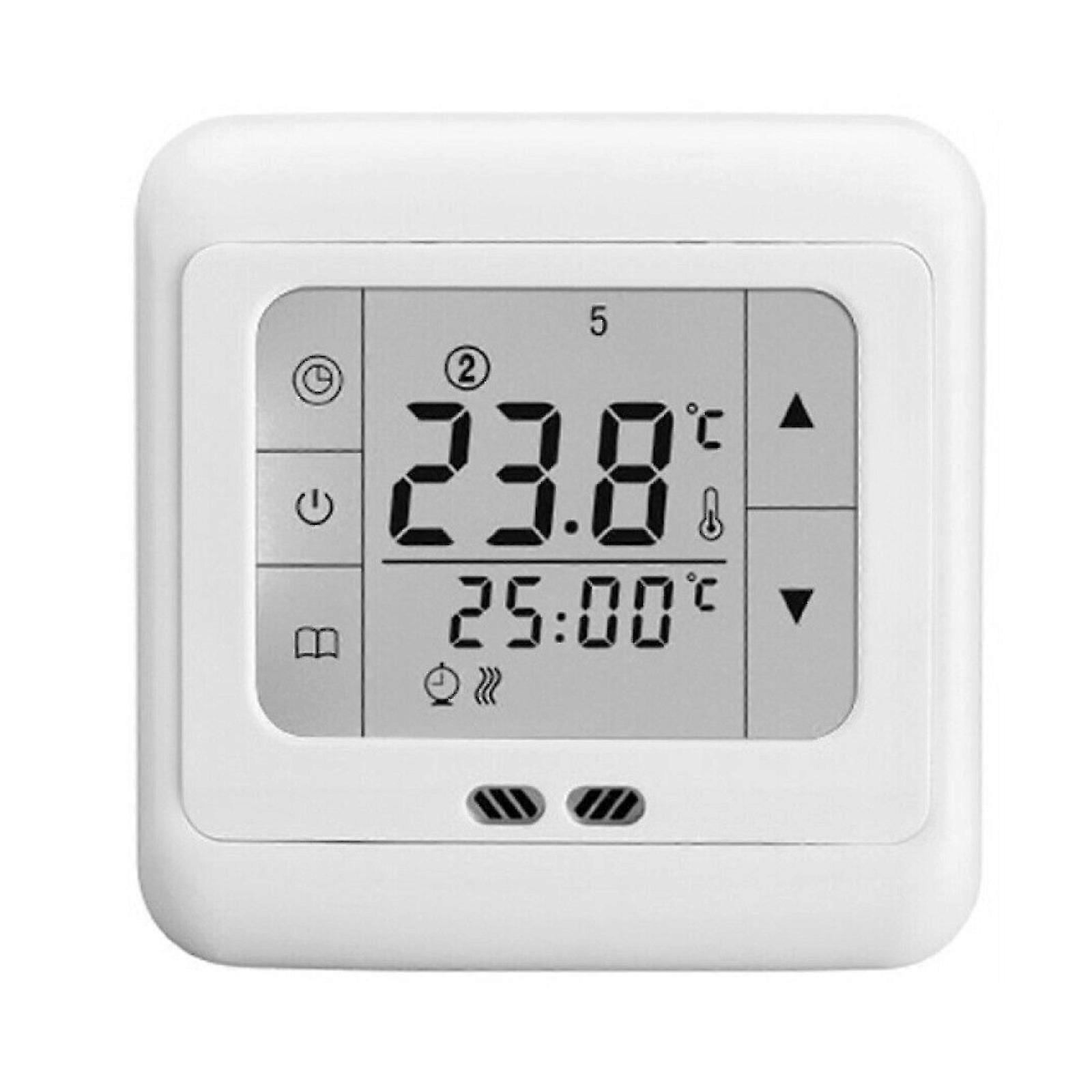 Thermostats Room Temperature Controller with LCD Digital Touchscreen Underfloor Heating White 30A