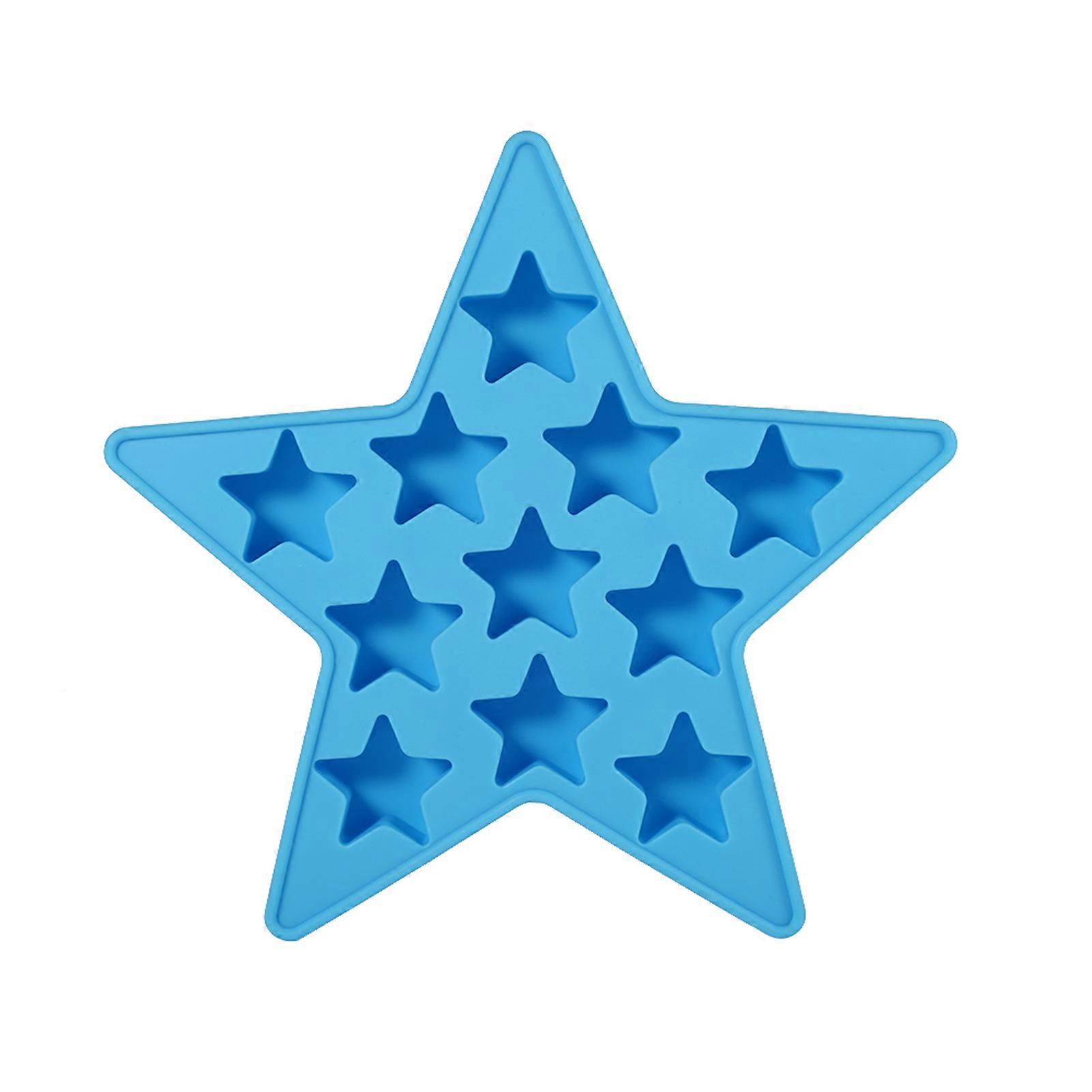 Five Star Shaped Silicone Ice Cube Tray for Bar Parties, Flexible Mold Maker for Drinks, BPA-Free, Durable Design