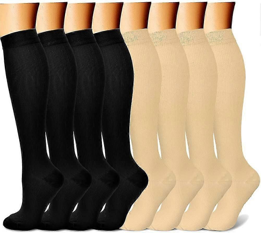 Unisex Compression Socks Circulation (8 Pairs)15-20 Mmhg Is Best Support