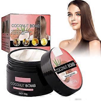 Coconut Bomb haarmasker Shunying glad haar voedend masker herstelt haar kroeshaar droog glad zacht helder water gevoel 50g