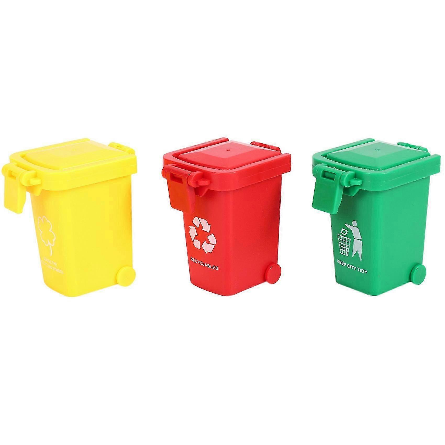 Toy Vehicles Garbage Truck's Trash Cans, 3 Pack Toy Garbage Truck Replacement Parts, Simulated Tras JP