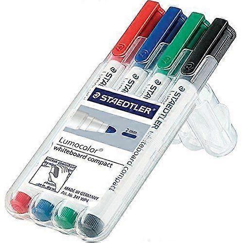 Staedtler 341 WP4 Compact Dry Erase Marker Assorted Colors Pack of 4 (UK Import)
