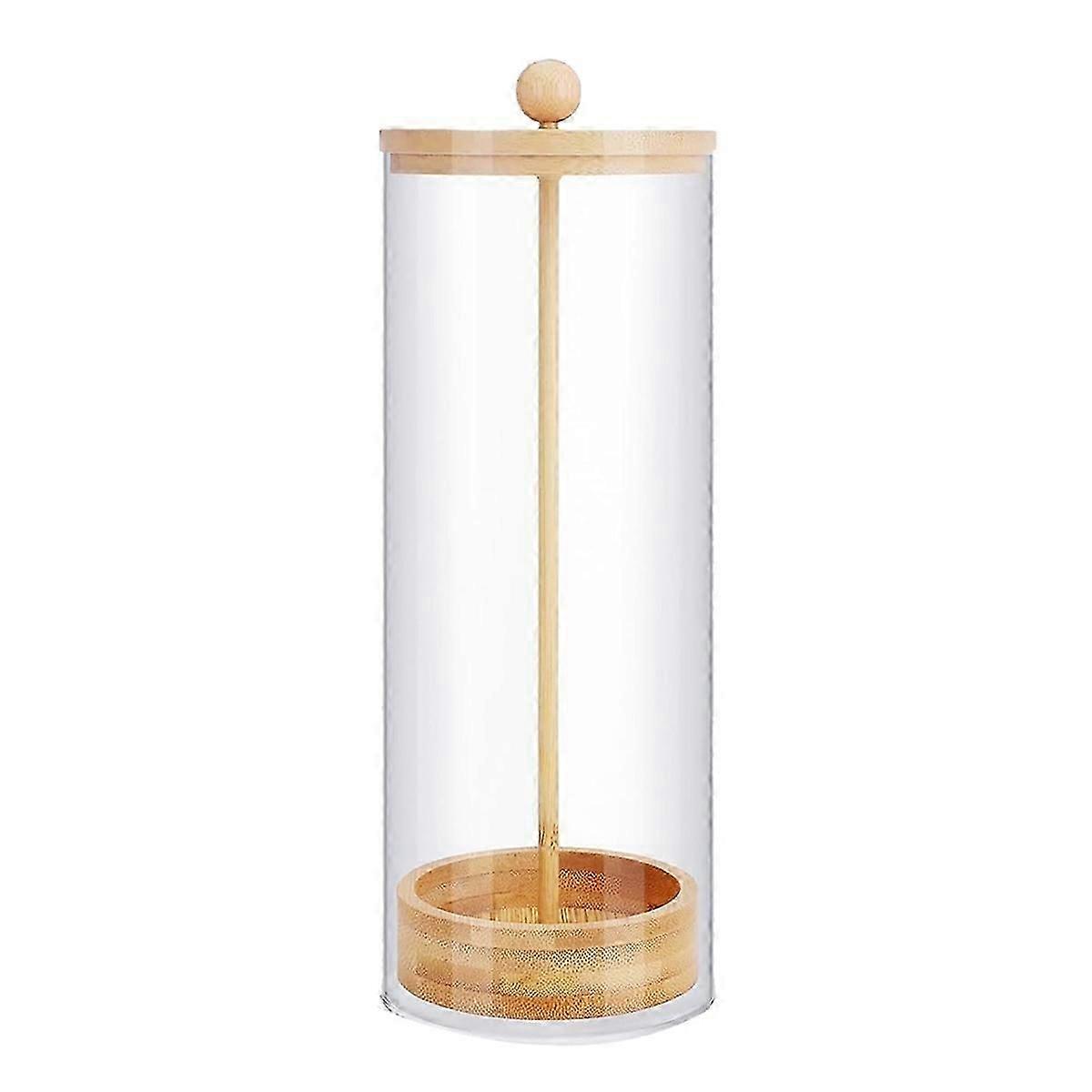 Straw Holder Dispenser for Counter - Drinking Straw Dispenser with Bamboo Lid for Standard Straws, Straw Organizer