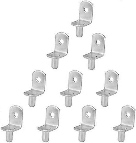 Shelf Support Pegs, Durable Furniture Shelves Bracket with L-Shaped Design & Smooth Surface for Load-Bearing Capacity, Easy to Install Nickel Plated