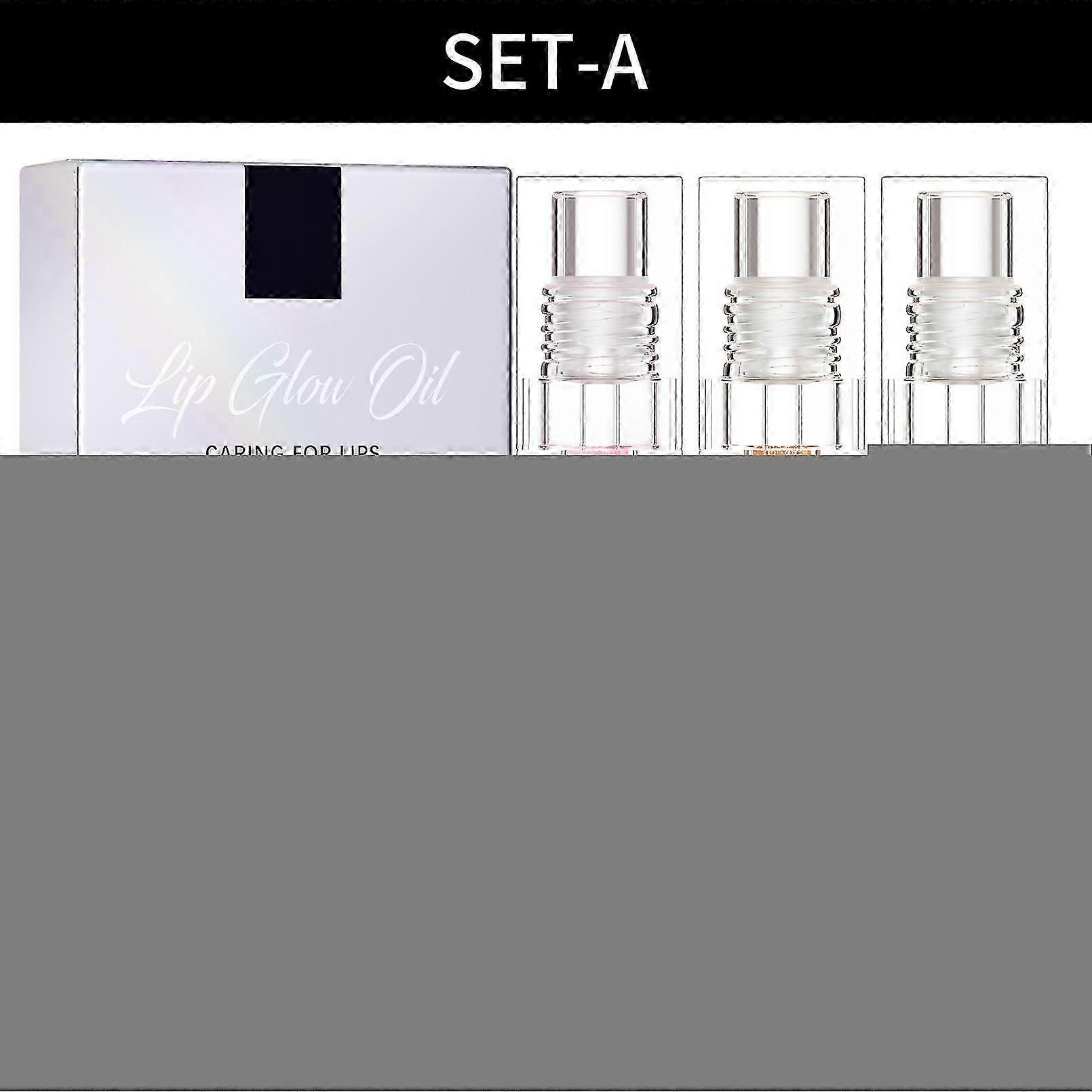 3PCS Color Changing Lip Oil Set,Magic Color Changing Lip Gloss Big Brush HeadLong Lasting Moisturizing Smooth Non-Sticky Transparent Plumping Lip Glow