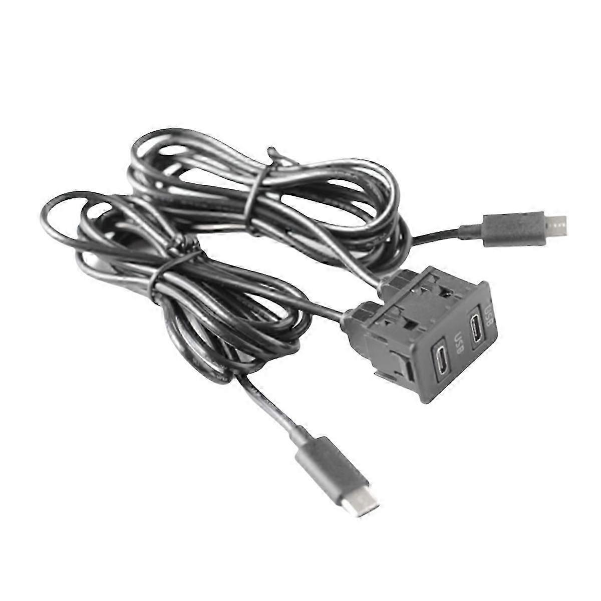Exquisite Car Android Navigation Machine Double TYPE-C Input to USB Interface Panel Extension Cable Adapter Panel