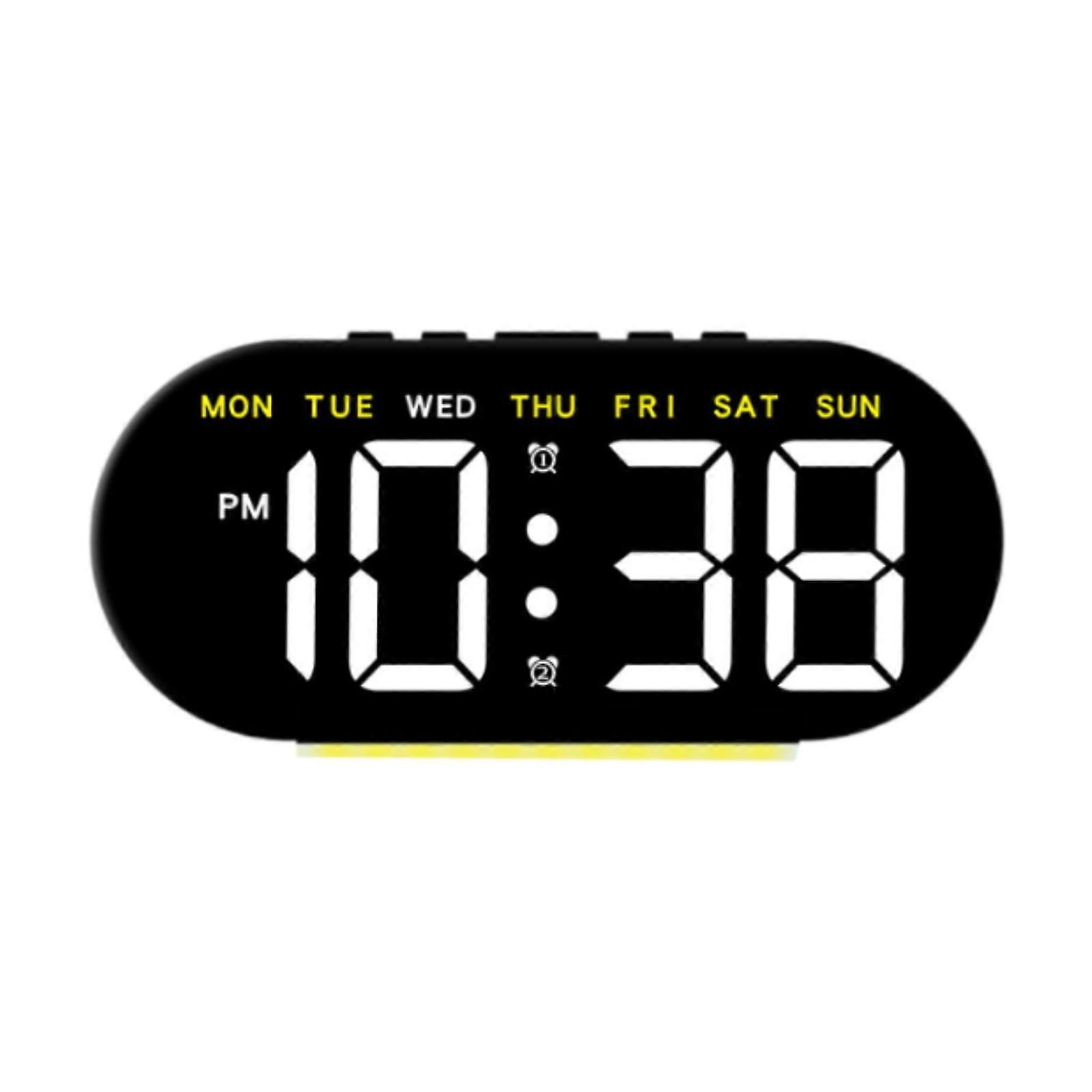 LED Digital Alarm Clock Date Week Adjustable with Ambient Light, Modern,