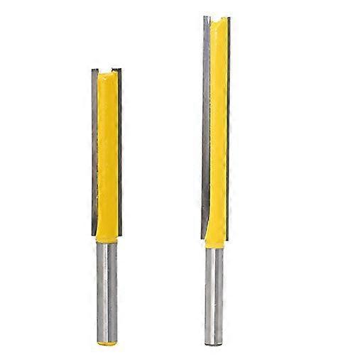 Yzfei 2pcs 6.35mm Shank Flush Trim Router Bits Extra Long Carbide Router Bits Woodworking Tool Cutter Blade 50mm 7 IYK