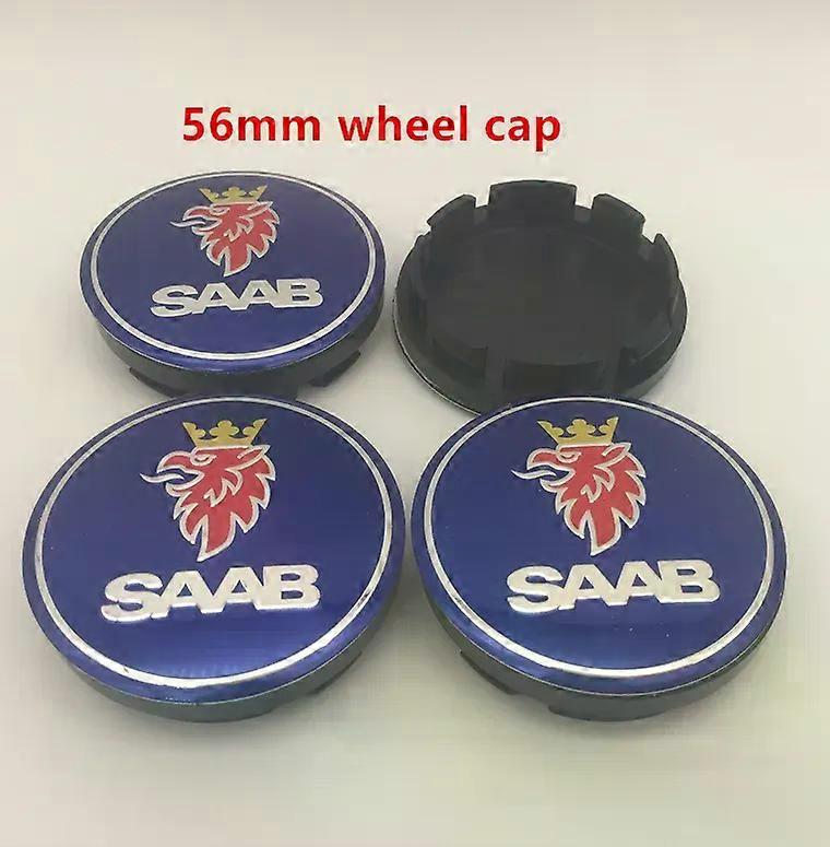 4片萨博 56mm 60mm 63mm 65mm 68mm车徽轮毂中心盖徽章封面贴纸兼容9-3 9-5 9-5 9-2x 9-5x