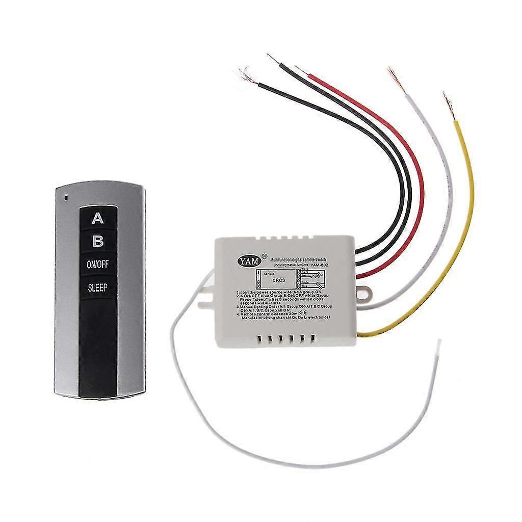 Wireless 2 Channel ON/OFF Lamp Remote Control Switch Receiver Transmitter