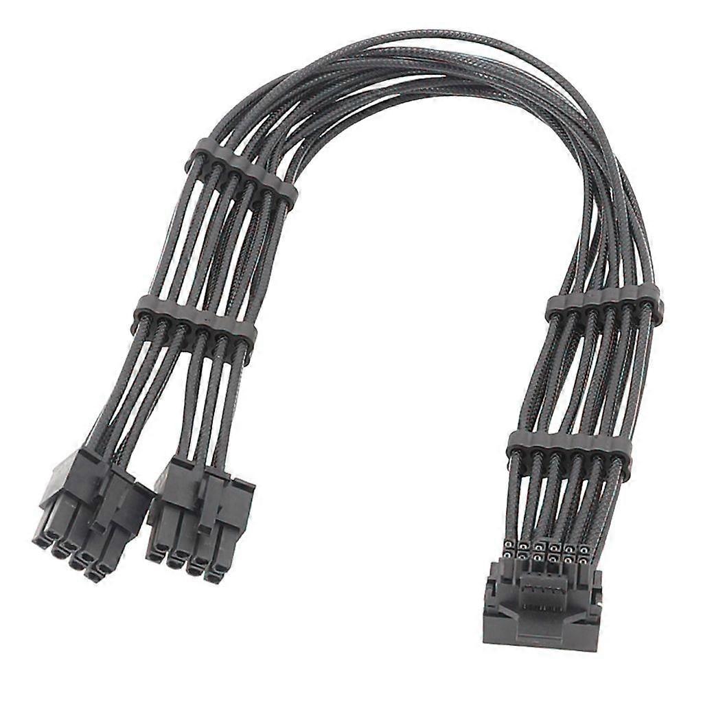 16 دبوس (12 + 4) PCIE5.0 خط محول وحدة معالجة الرسومات 16pin Pcie5.0 إلى 2x 8pin بطاقة رسومات