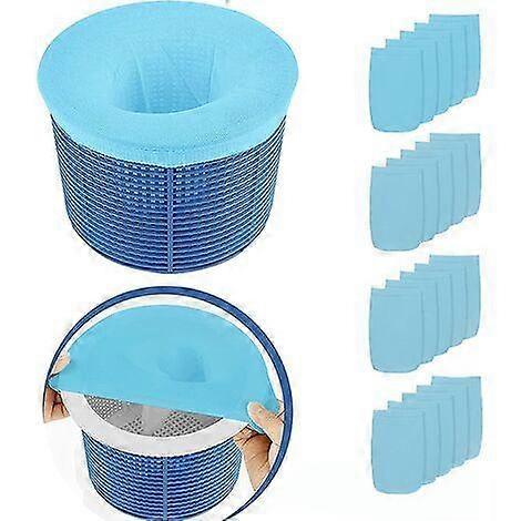 20 pieces Skimmer Socks, Pool Skimmer Socks, Filter Sock, Reusable and Super Elastic Skimmer for Skimmer Basket, Pump, Spa (Blue)