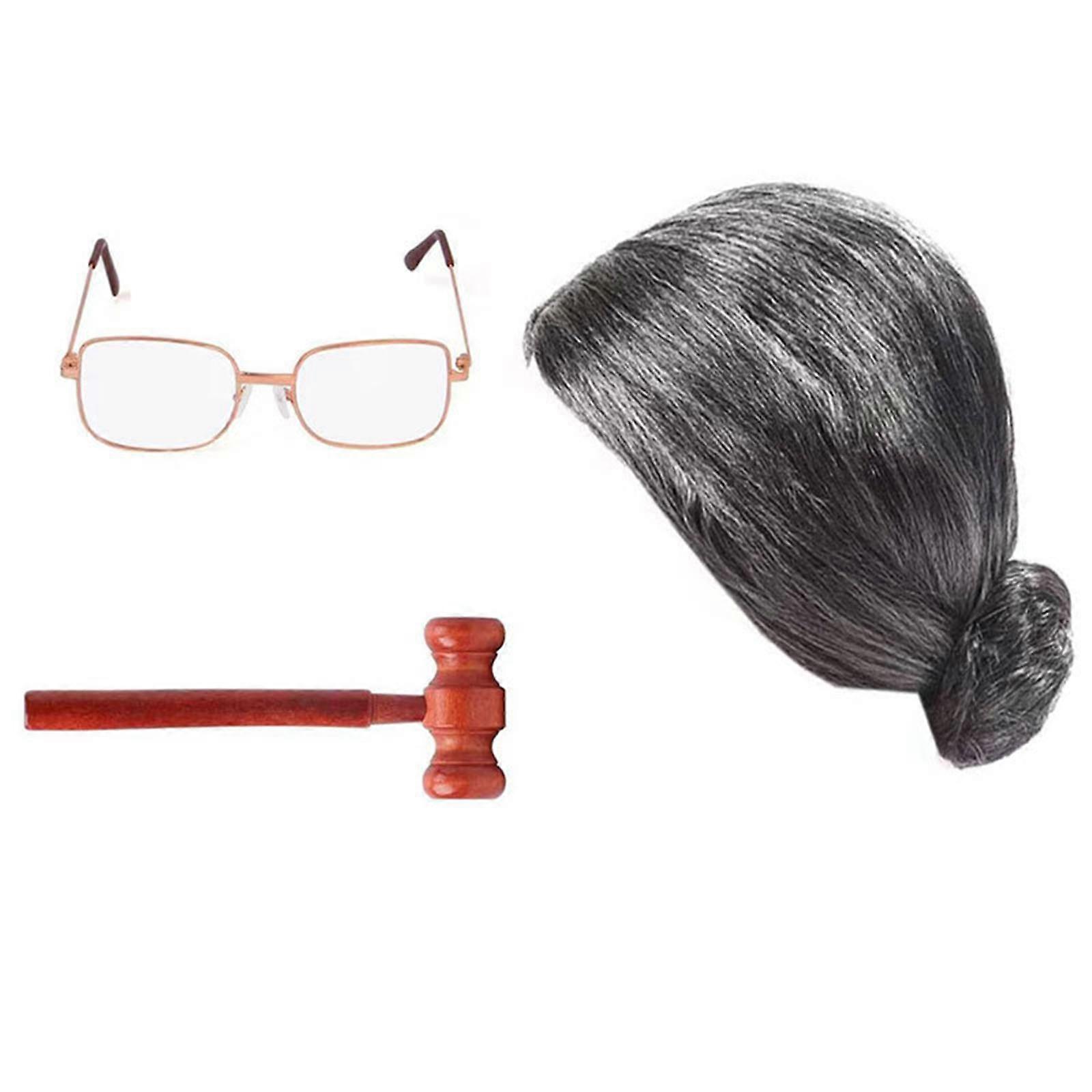 Deluxe Historical Long Wigs Set Funny Powdered Judge Wigs Children Make up Wigs Role Playing Headwear Style 6