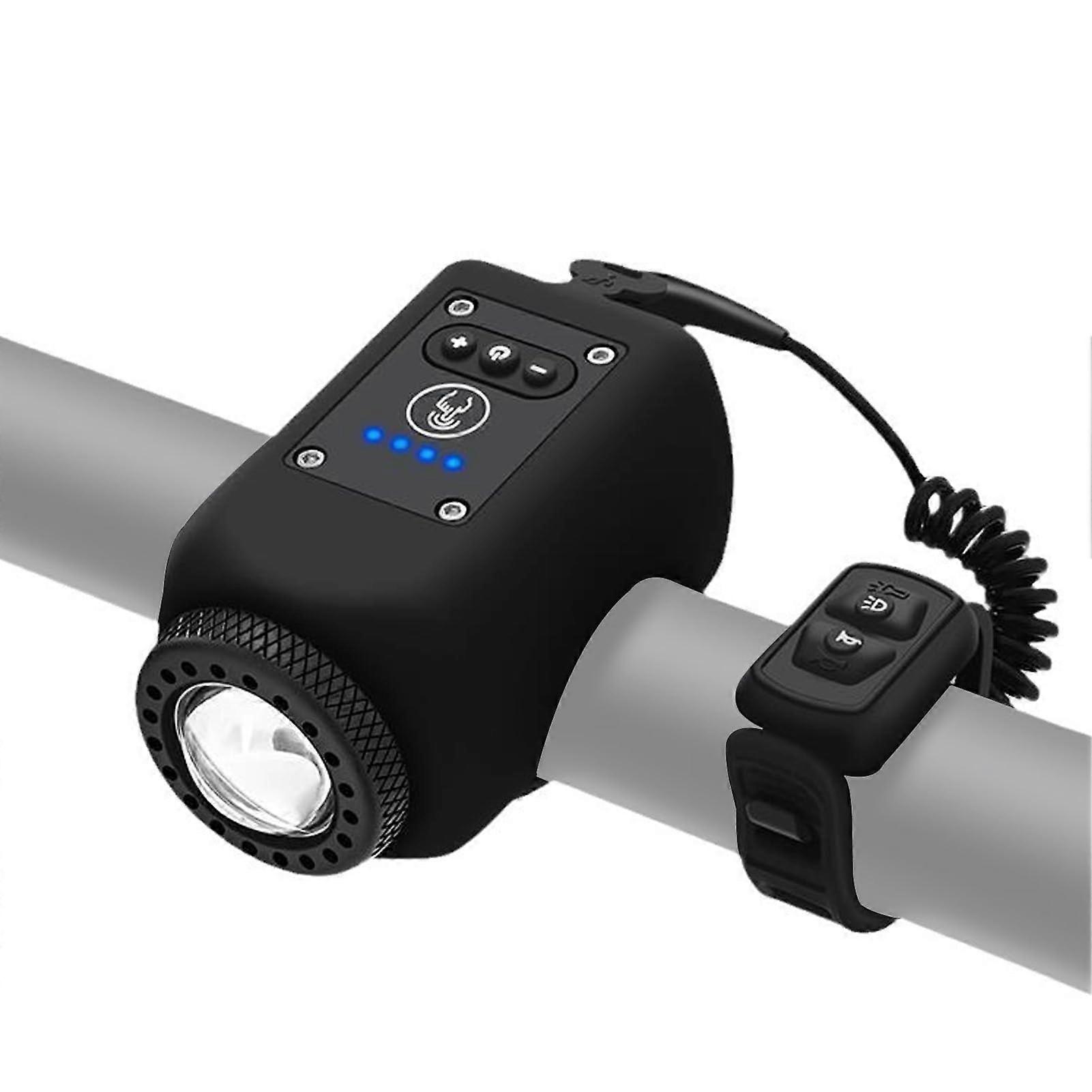 Electric Bike Horn and Light 2 in 1, USB Rechargeable Bicycle Bell with 110db Alarm and IPX5 Waterproof Floodlight