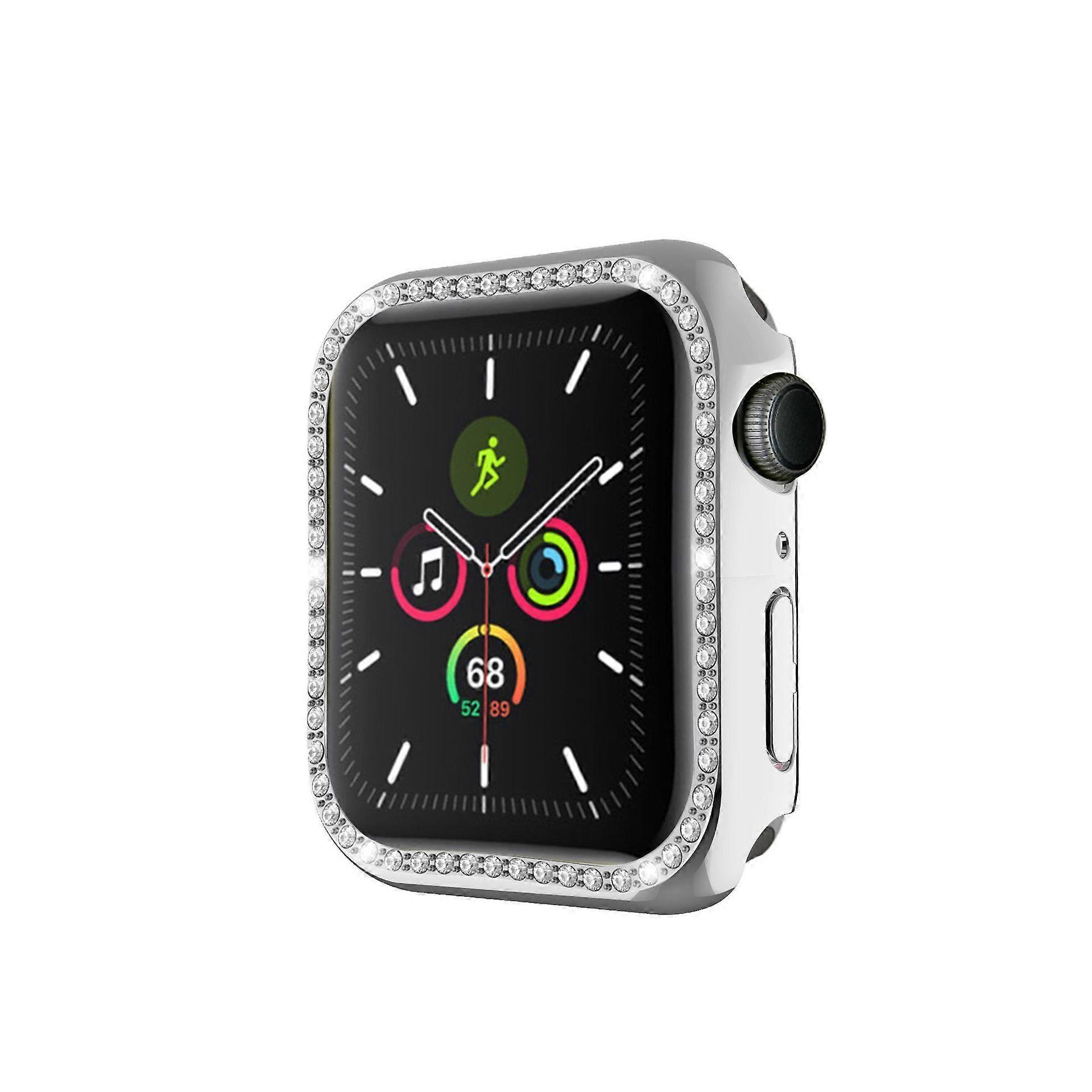 2PACK Bling Case with Tempered Glass Screen Protector for Apple Watch Series 7/8 45mm, Crystal Diamond PC Protective Cover