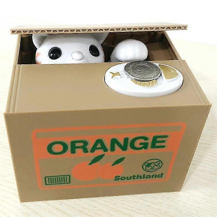 子供と大人のためのワンピース電子猫貯金箱、猫の爪コイン付き貯金箱、楽しい小銭貯金箱-11.59.59cm