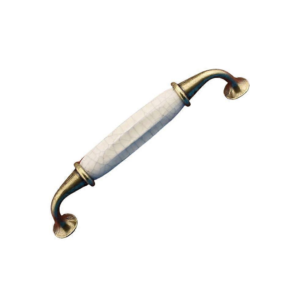 Antique Crack Design Wardrobe Door Knobs, Marble Ceramic Cabinet Drawer Knobs, 128mm Hardware, Vintage Style