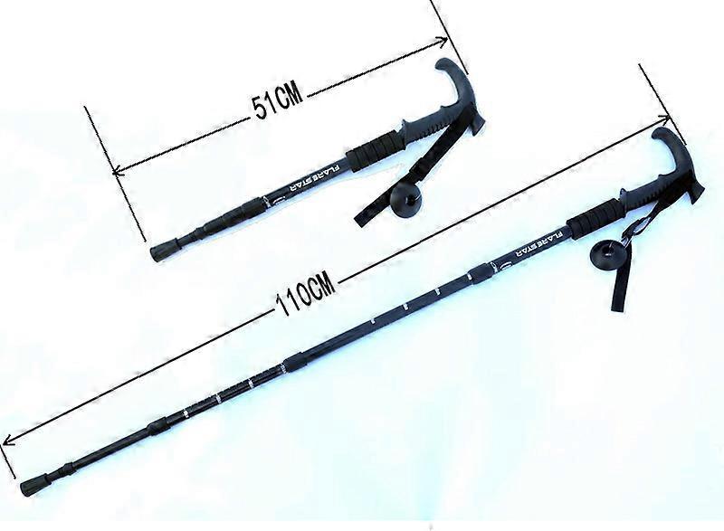 Aluminum Alloy T-handle Crutch Shock-proof High Strength Ultra-light Mountaineering Rod Non Slip Hiking Trekking Poles Red