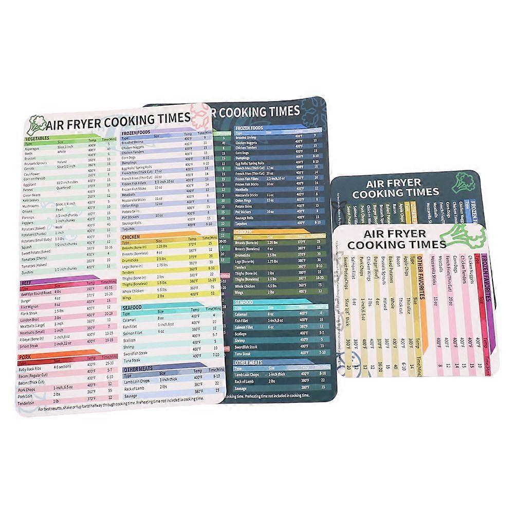 21cm Air Fryer Magnetic Cheat Sheet Set Accessories Cooking Time Chart Cookbook Set