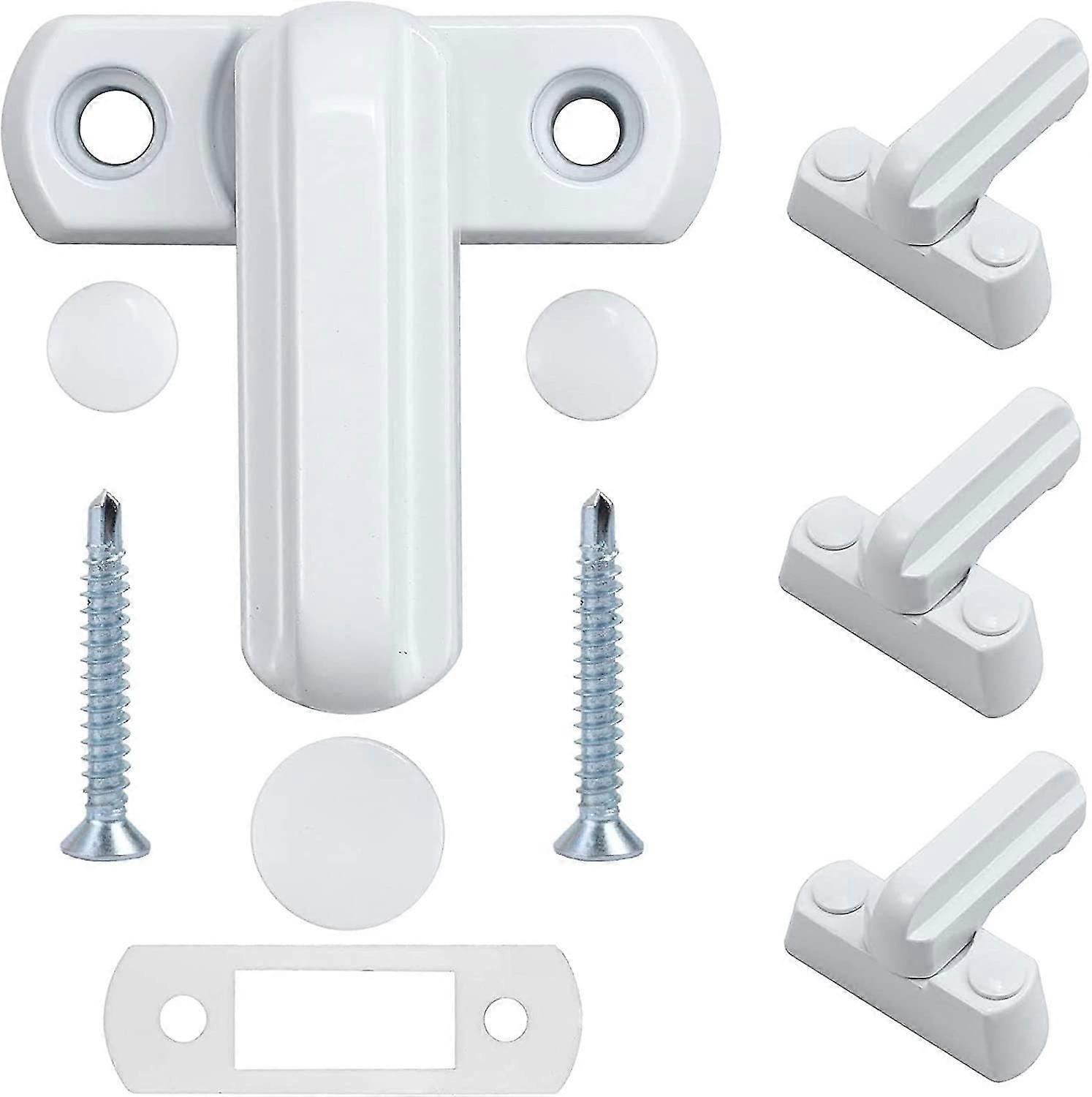 4 Window Lock-zinc Alloy-4pcs White Door Lock-home Security For Various Door Window-house Security Upvc/pvc