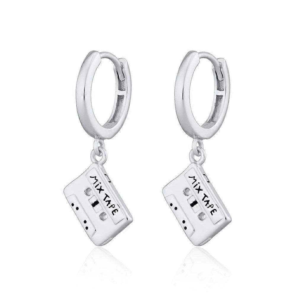 Mix Tape Charm Hoop Earrings