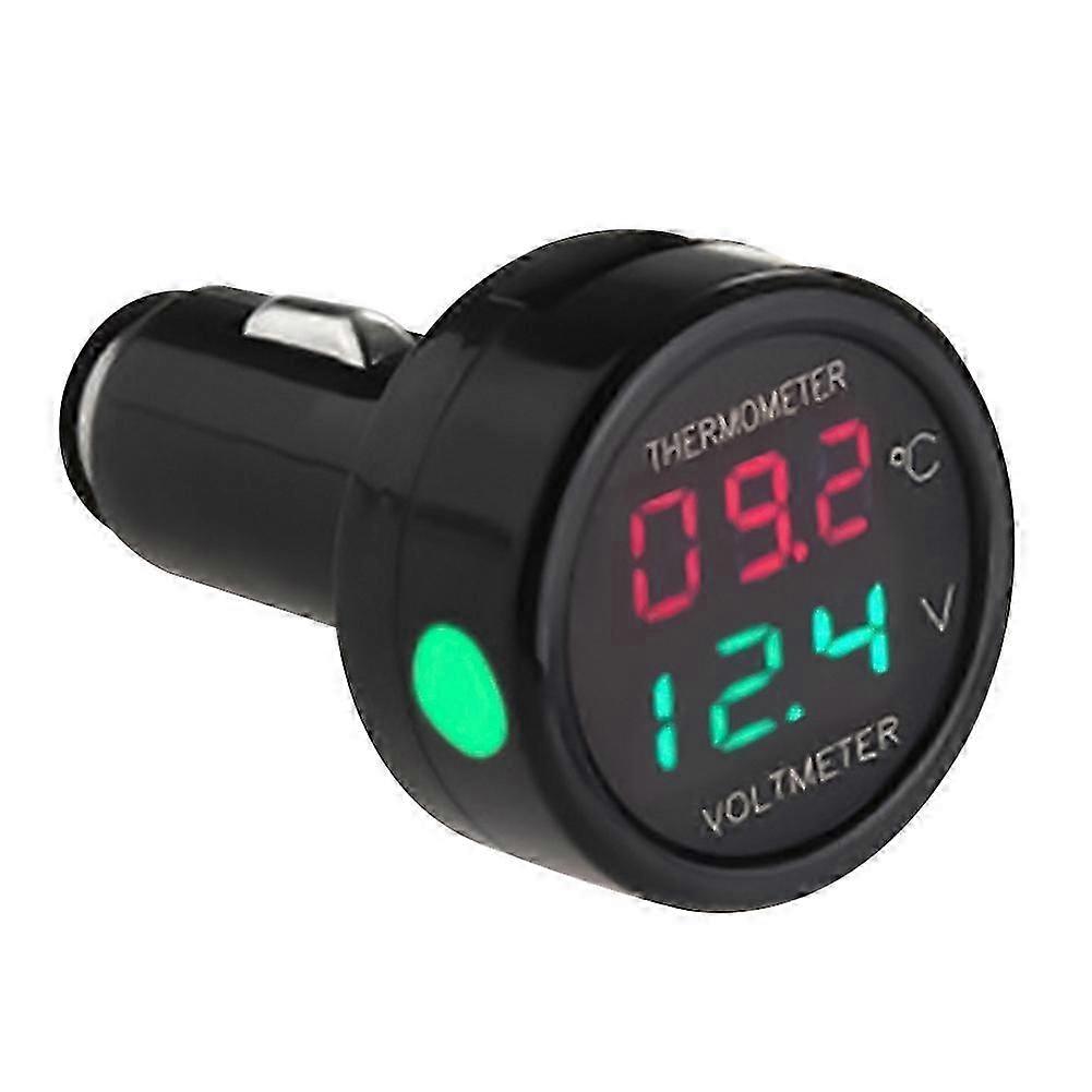 2 in 1 Car Auto Dual Display Voltage Temperature Meter Thermometer Voltmeter