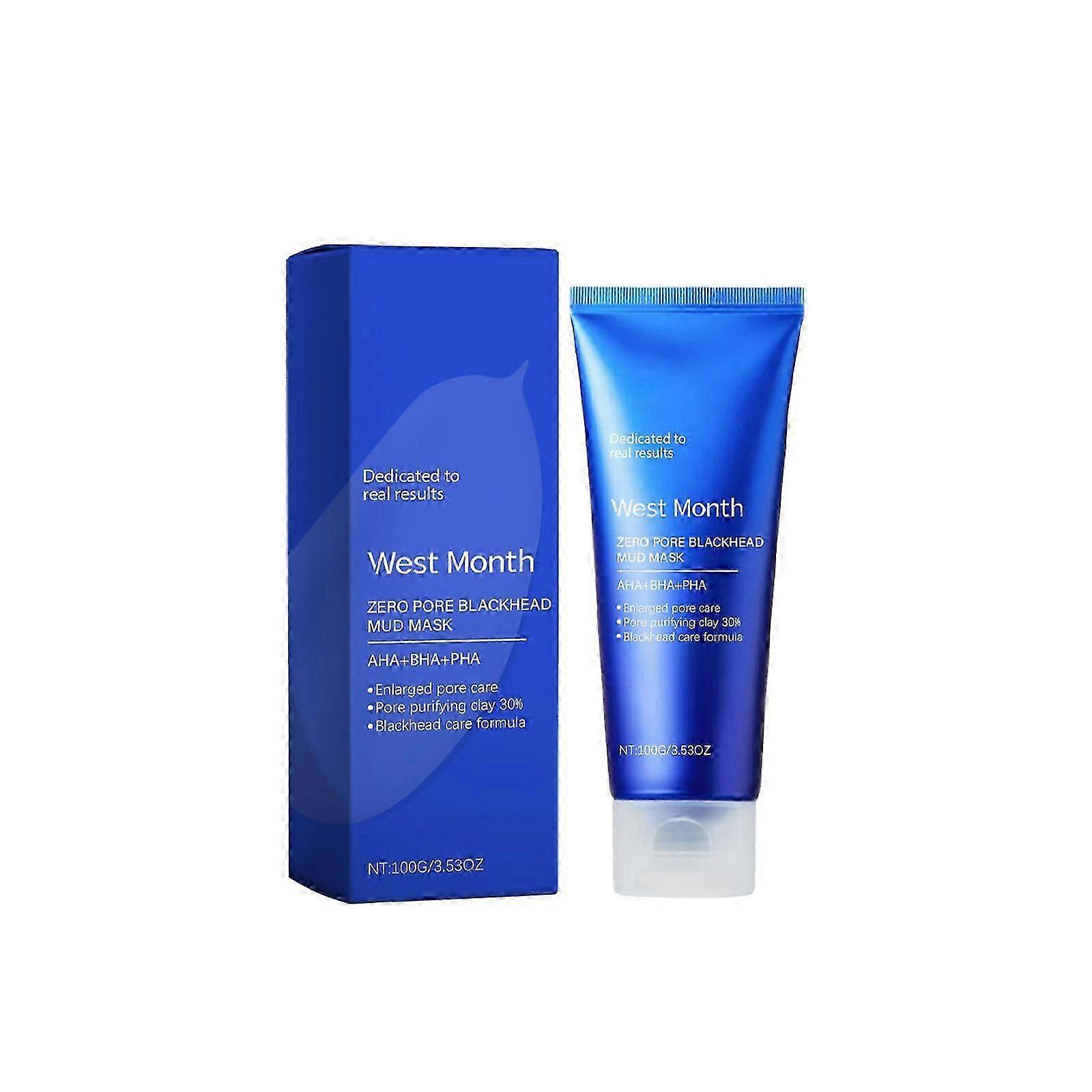 Zero Pore Blackhead Mud Facial Mask - Skin Cooling & Pore Tightening - 3 Minute Quick Dry Formula with AHA, BHA, PHA, and Pore-Purifying Clay