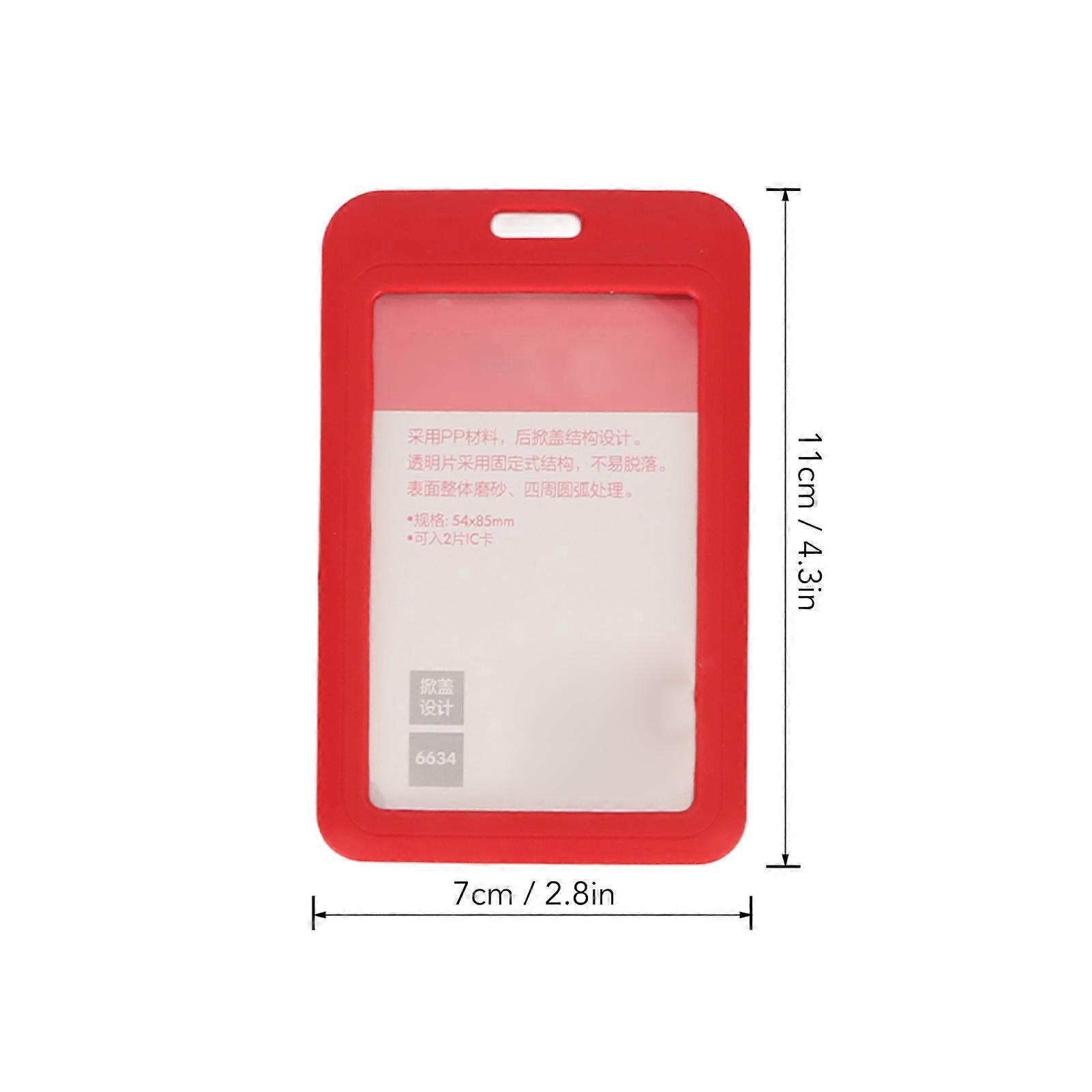 10Pcs Badge Assorted Color Frosted Plastic Rounded Corner Bus Card Holder with Lanyard for Company School