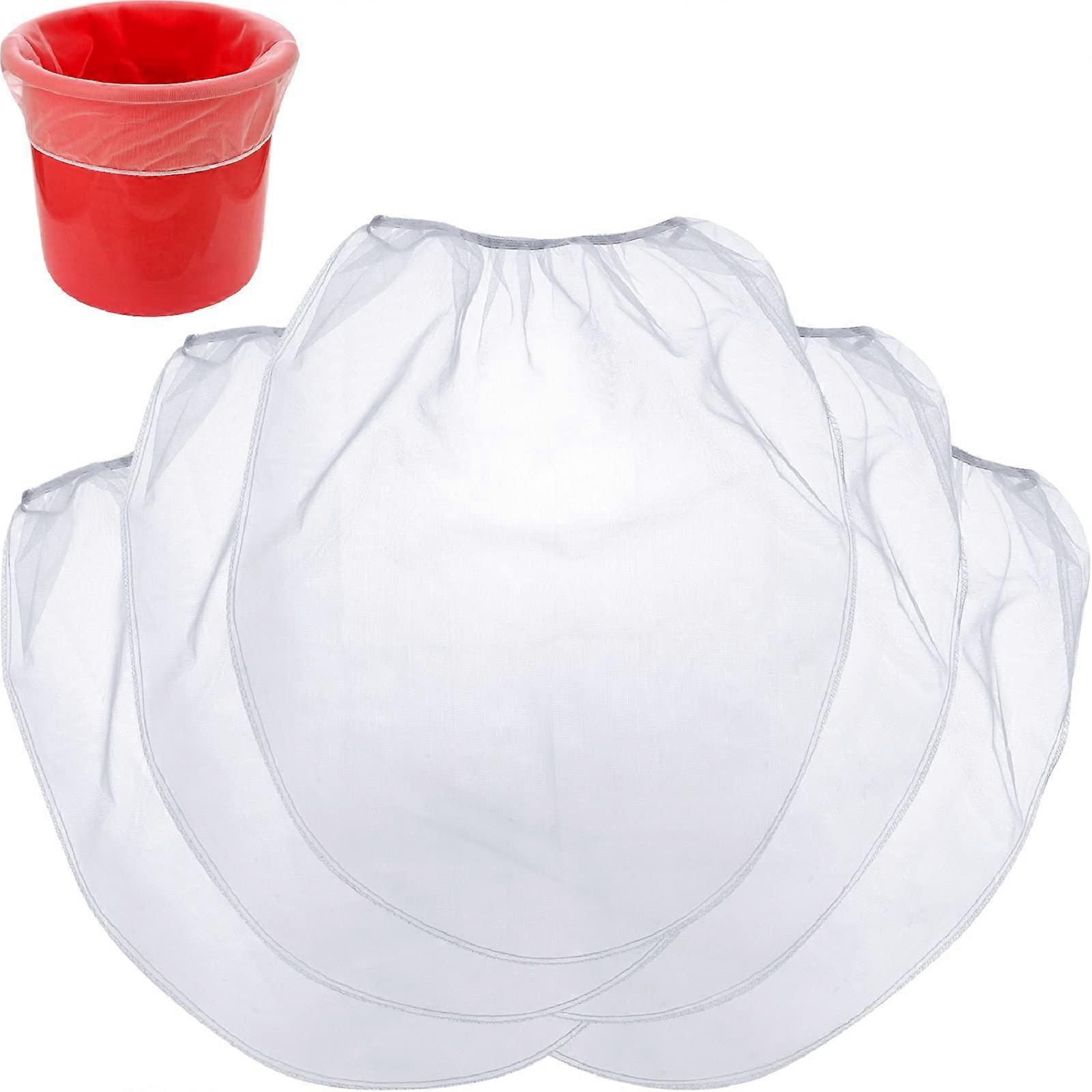 5 Gallon Elastic Top Paint Strainer Bags - 25 Pack White Fine Mesh Nylon Filter Bags for Hydroponics and Painting