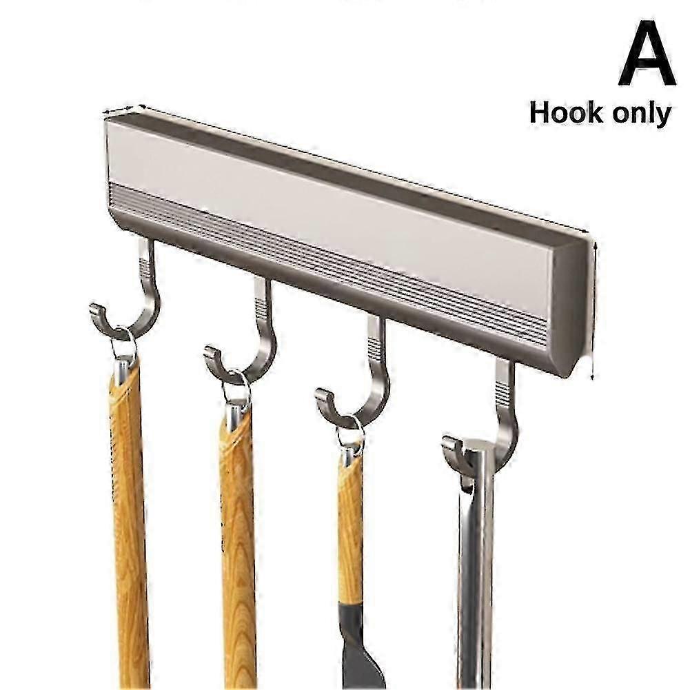 Self Adhesive Hooks Rack Wall Mounted Kitchen Utensils Storage Row Hook Holder
