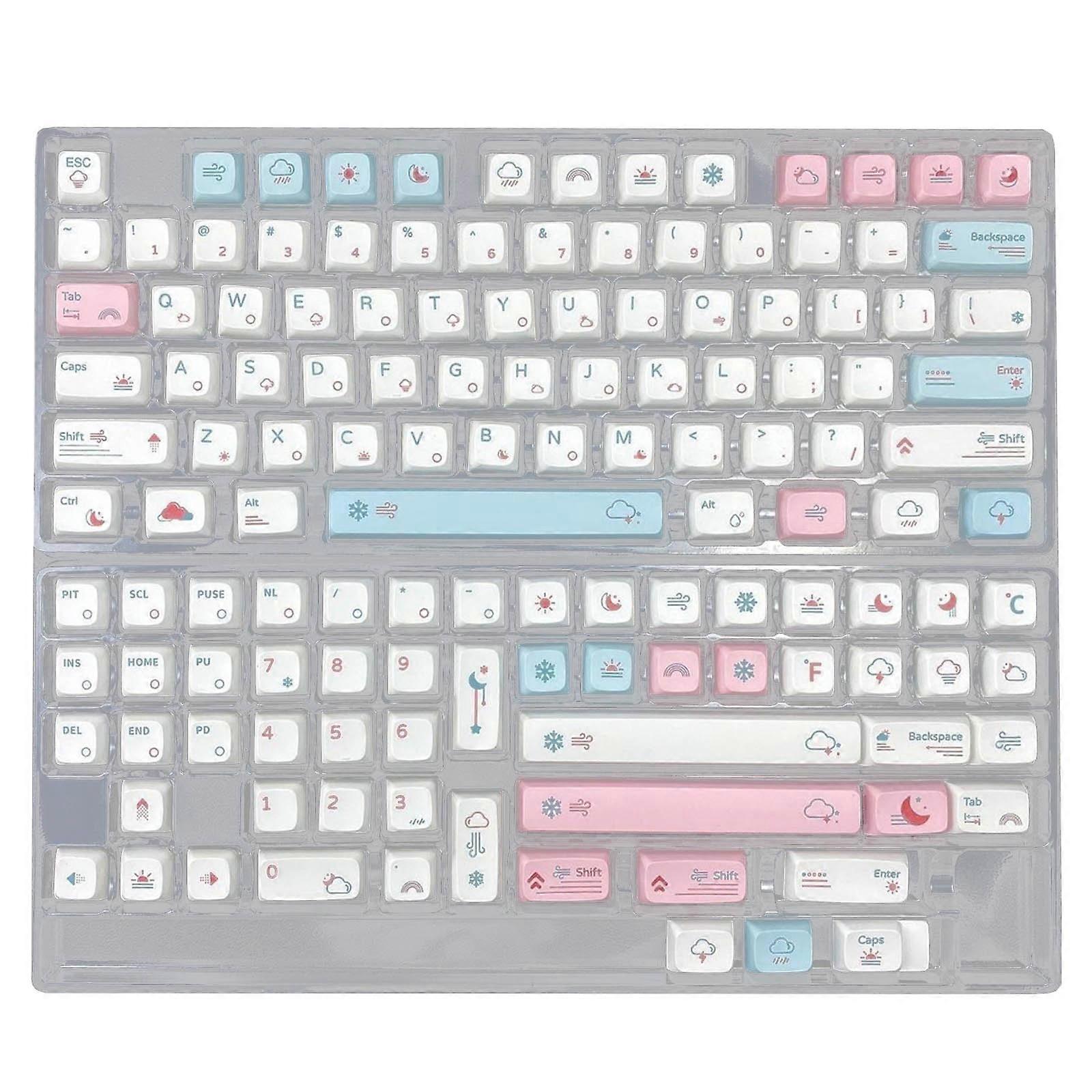 132 Keys Keycaps XDA Profile Weather Theme Keycaps PBT DyeSublimation Mechanical Keyboard Keycap Set