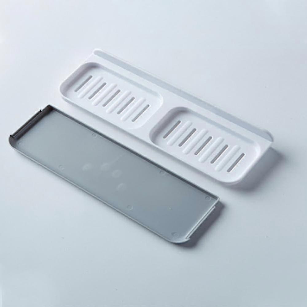 Double Compartment Drawer Design Wall Mounted Soap Dish Double Drain Soap Dish Rack | Soap Dish white